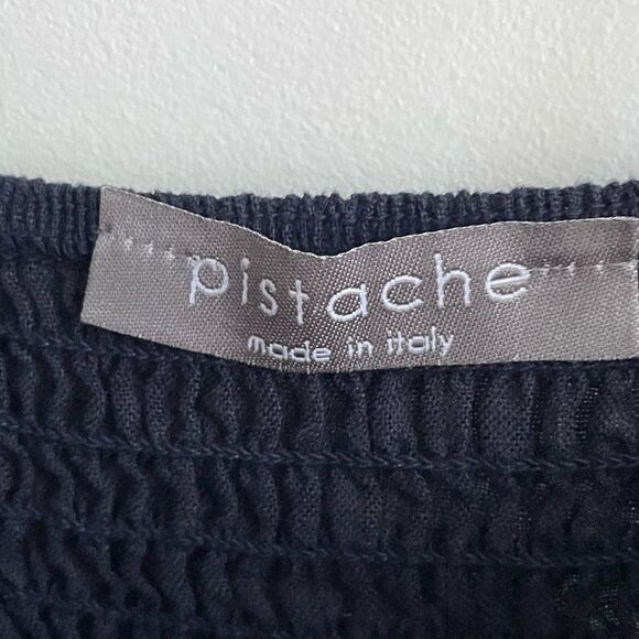 PISTACHE Italy Linen Sleeveless Button Front Midi Dress Navy Blue XS - Picture 6 of 6